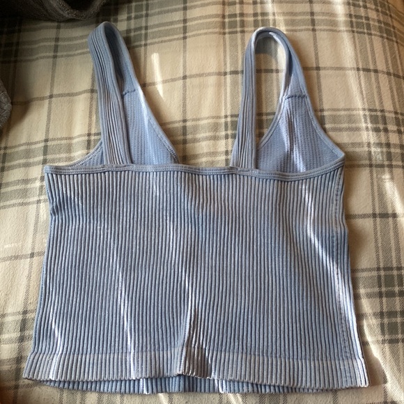 Light Blue ribbed tank top. Super cute and soft and thick material - Picture 2 of 2